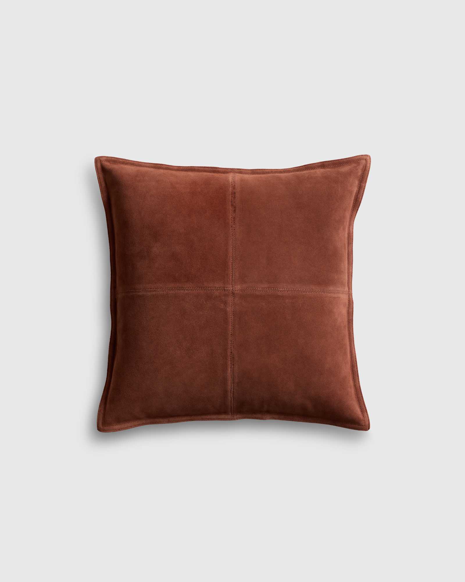 Rust Housse de coussin en suède à panneaux
