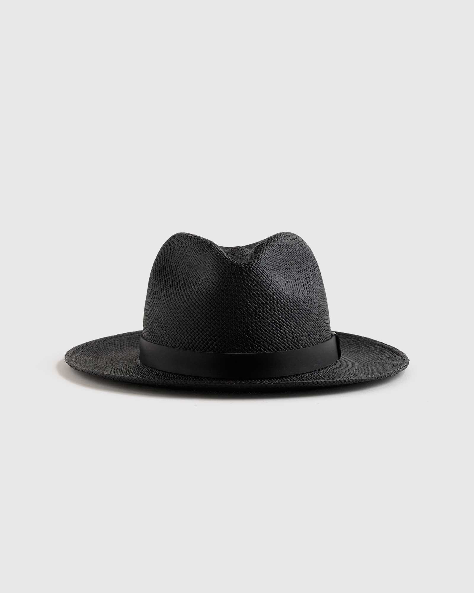 Black Toquilla Straw Panama Hat