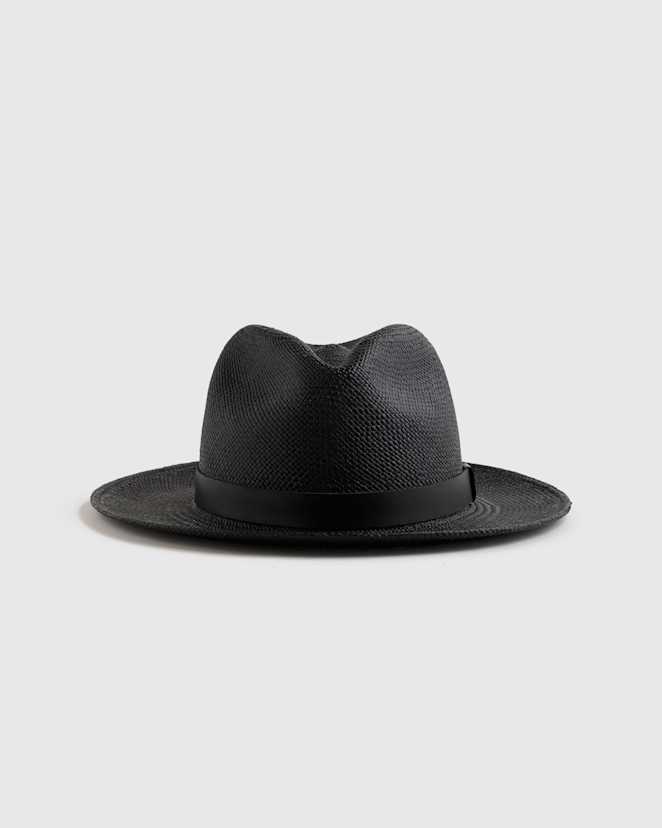 Black Toquilla Straw Panama Hat