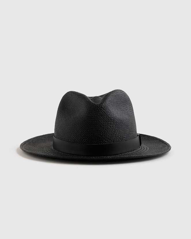 Black Toquilla Straw Panama Hat