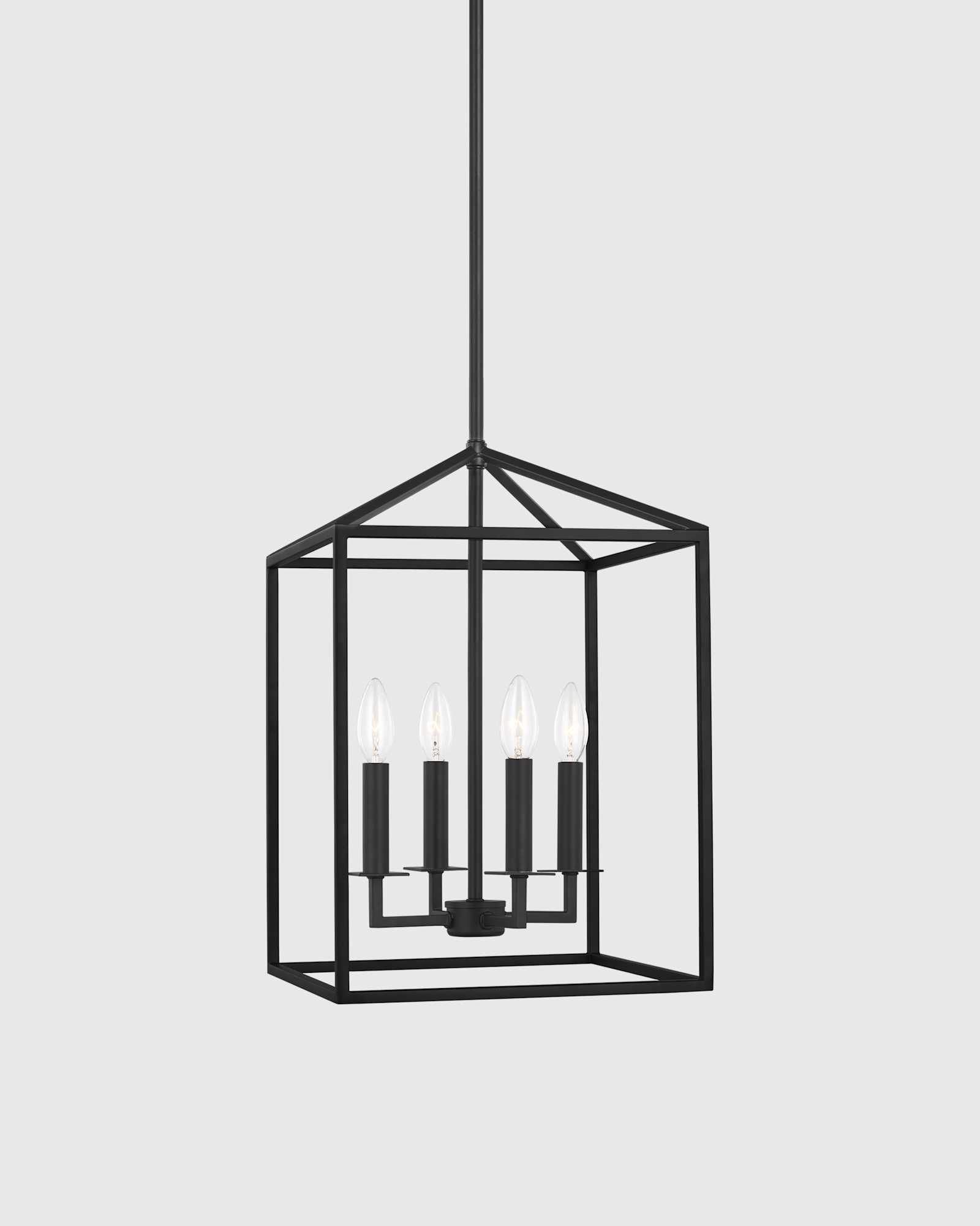 Black Steel Lantern Pendant Light