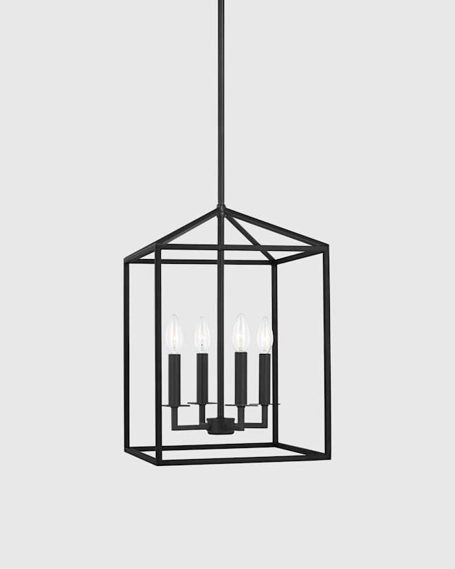 Black Luminaire suspendu de style lanterne en acier