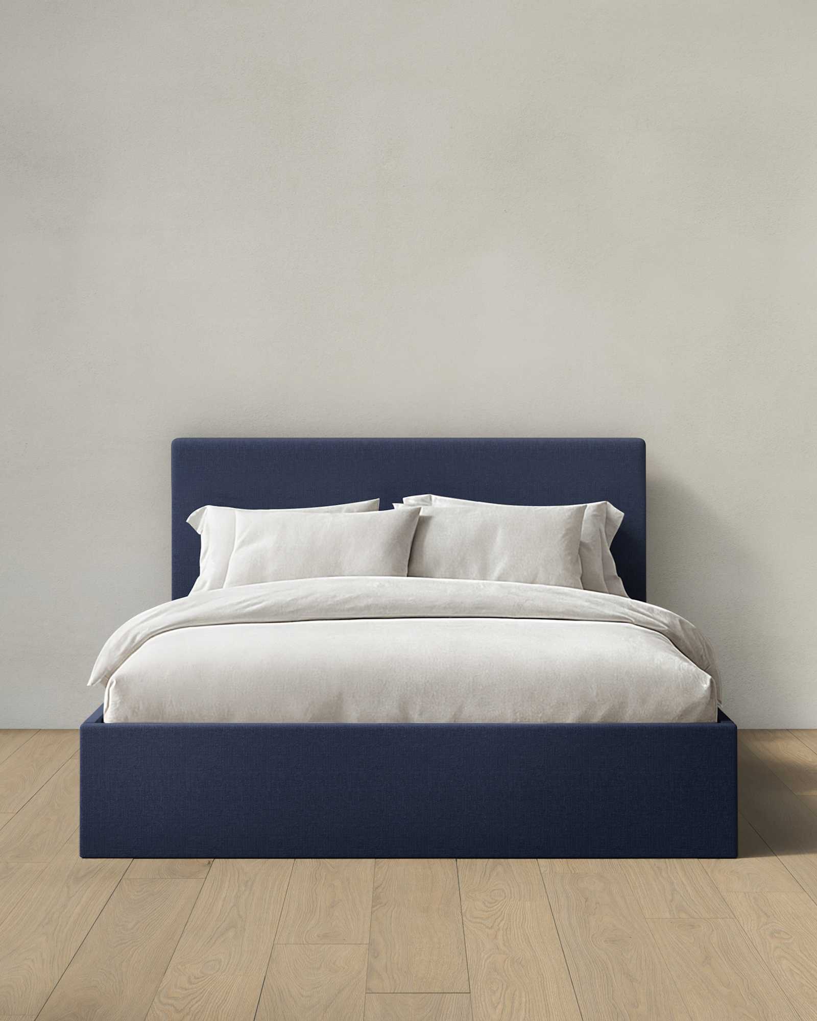 SquareLowQueen Slubby Linen Navy