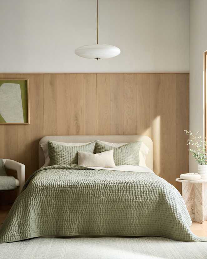 Willowleaf European Linen Cotton Stitch Quilt Set