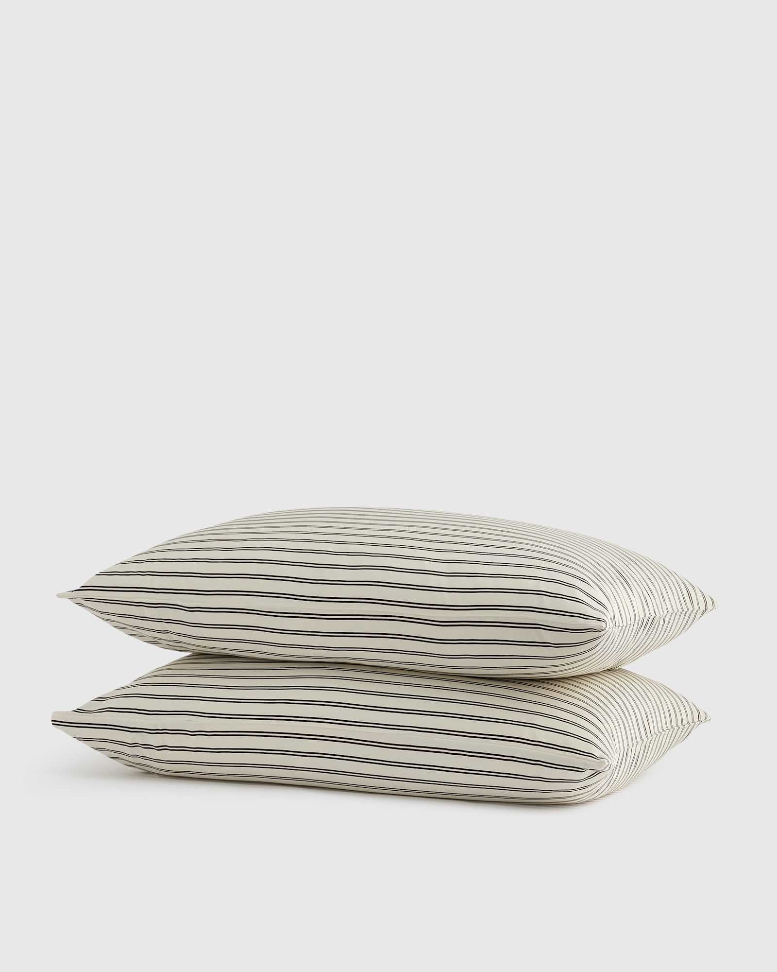 Double Stripe Espresso Bamboo Stripe Pillowcase Set