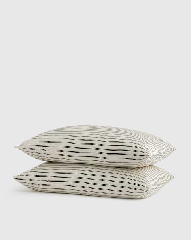 Double Stripe Espresso Bamboo Pillowcase Set