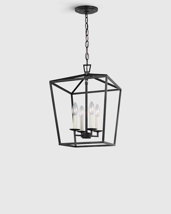 Black Traditional Steel Lantern Pendant