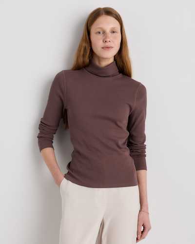 Organic Cotton Micro-Rib Turtleneck