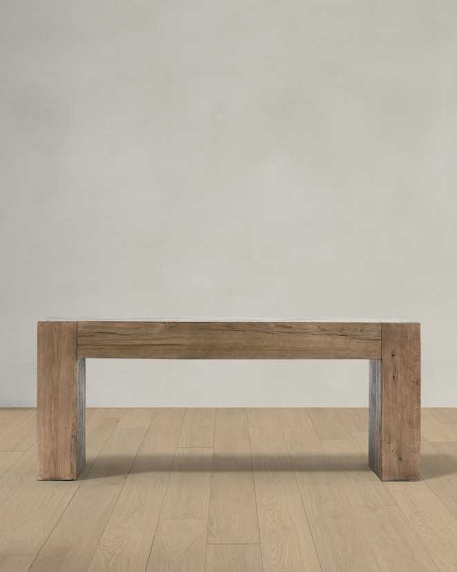 Cafe Brown Reclaimed Oak Waterfall Console Table