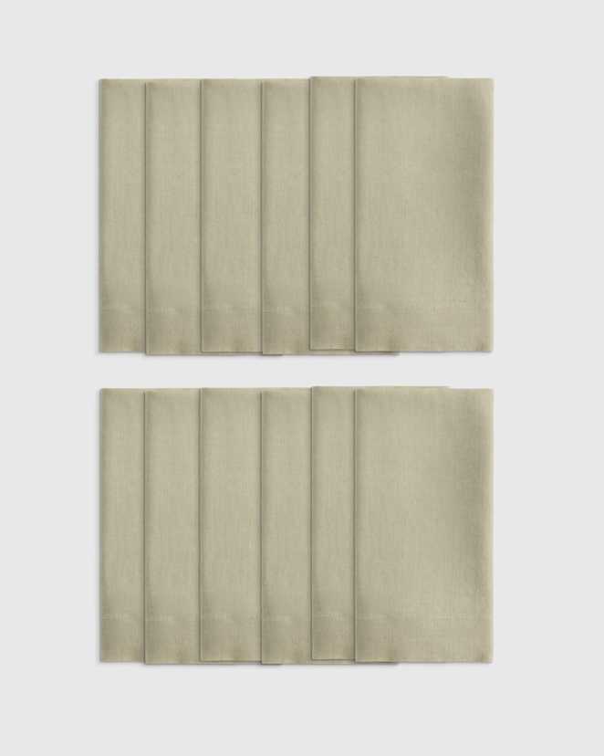 Willowleaf European Linen Wide-Hem Napkins (Set of 12)