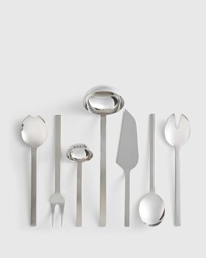 Polished Stainless Steel Stile 7-Pc Serving Utensil Set by Mepra