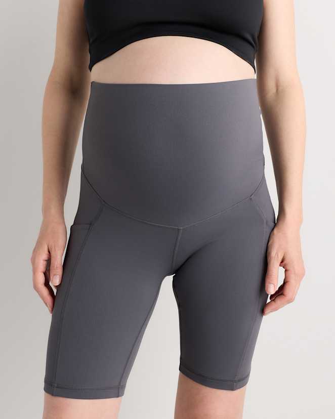 Dark Coal Ultra-Form Maternity Pocket Bike Short 9"