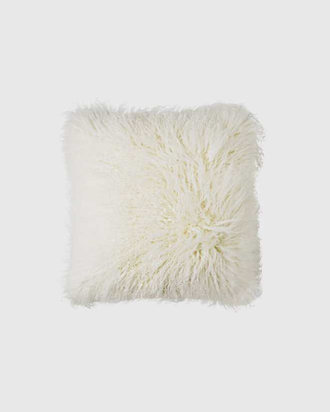 Ivory Luxe Mongolian Lamb Pillow Cover