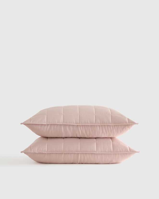 Soft Blush Bamboo Box Quilted Sham Set