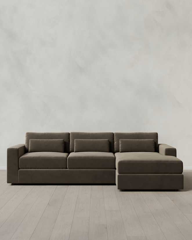 Sable Ashford Deep Seat Chaise Sectional in Performance Velvet