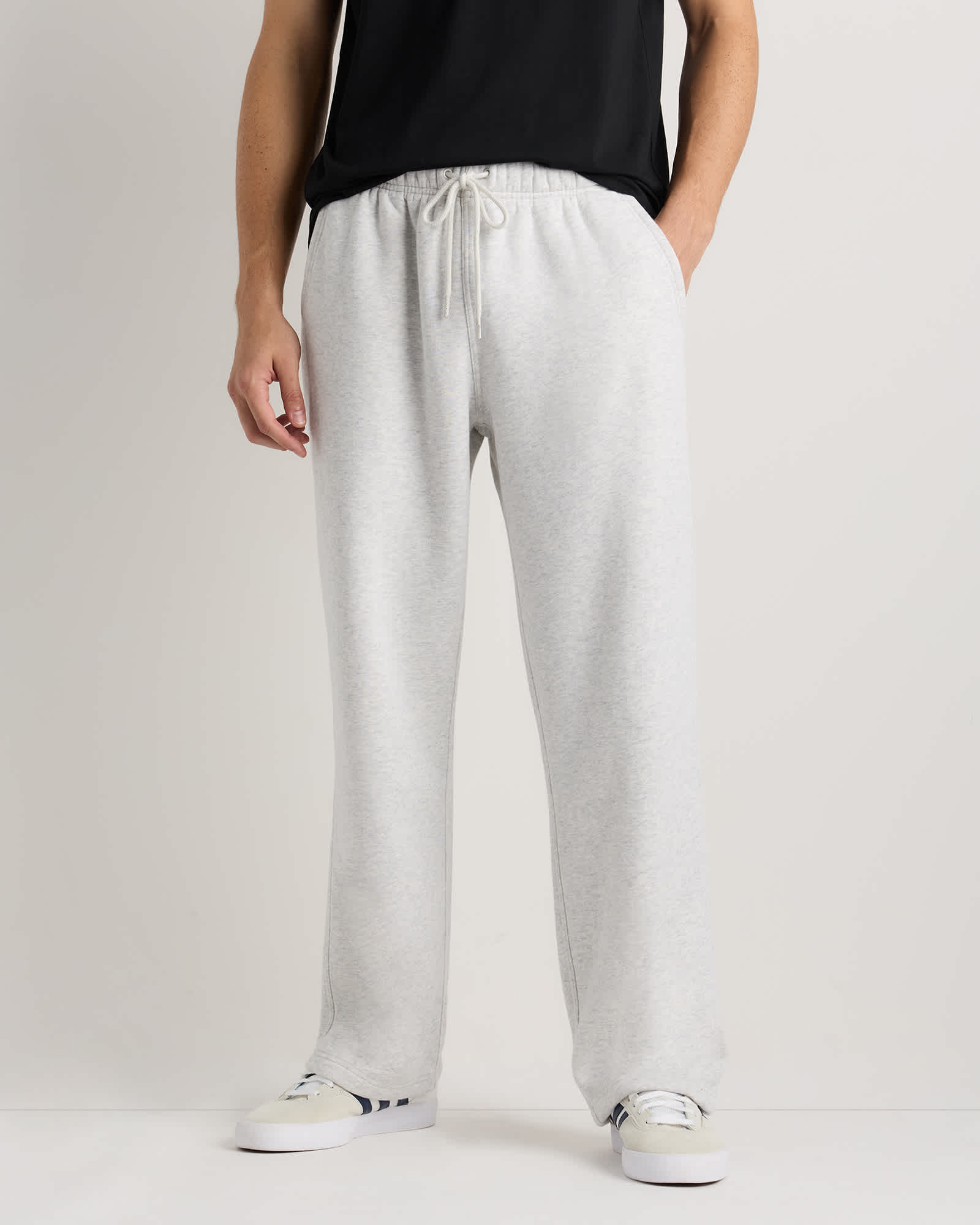 Light Heather Grey Pantalon de survêtement droit en molleton de tous les jours