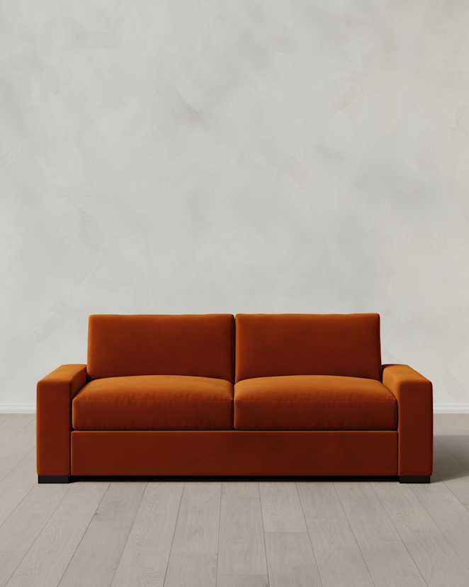 Rust Stillman Sofa in Performance Velvet