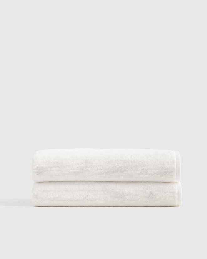 White Turkish Ribbed Quick Dry Bath Sheet (Set of 2)