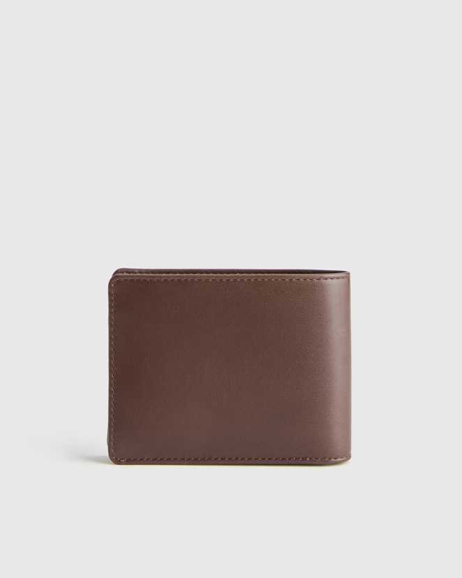 Dark Brown Italian Leather Bifold Wallet