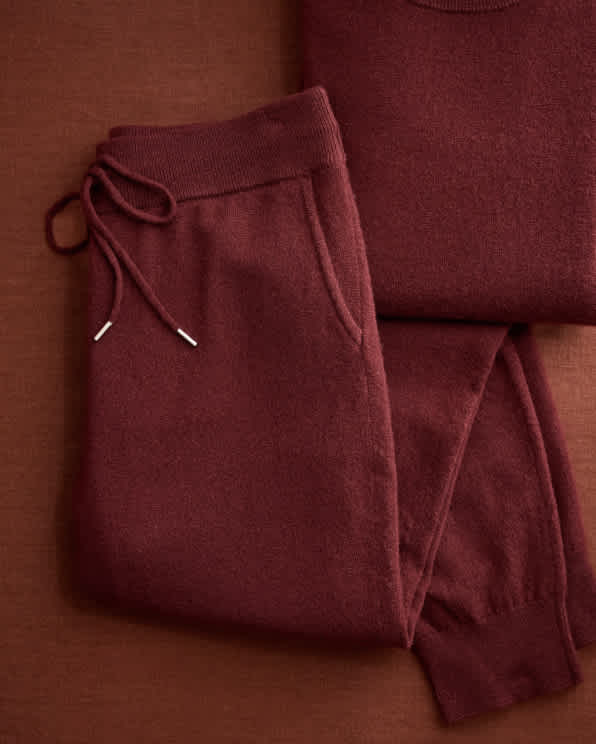 cashmerejoggers Rich Burgundy Mongolian Cashmere Sweatpants