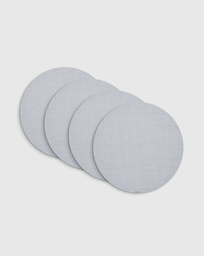 Sky Mini Basketweave Easy-Care Round Placemat, Set of 4 by Chilewich