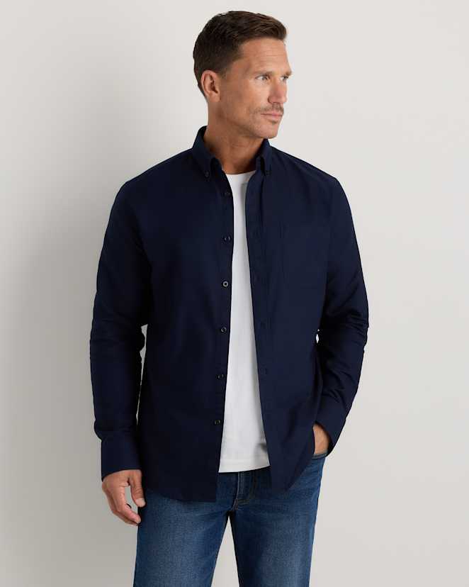 Deep Navy Chemise Oxford 100 % coton biologique