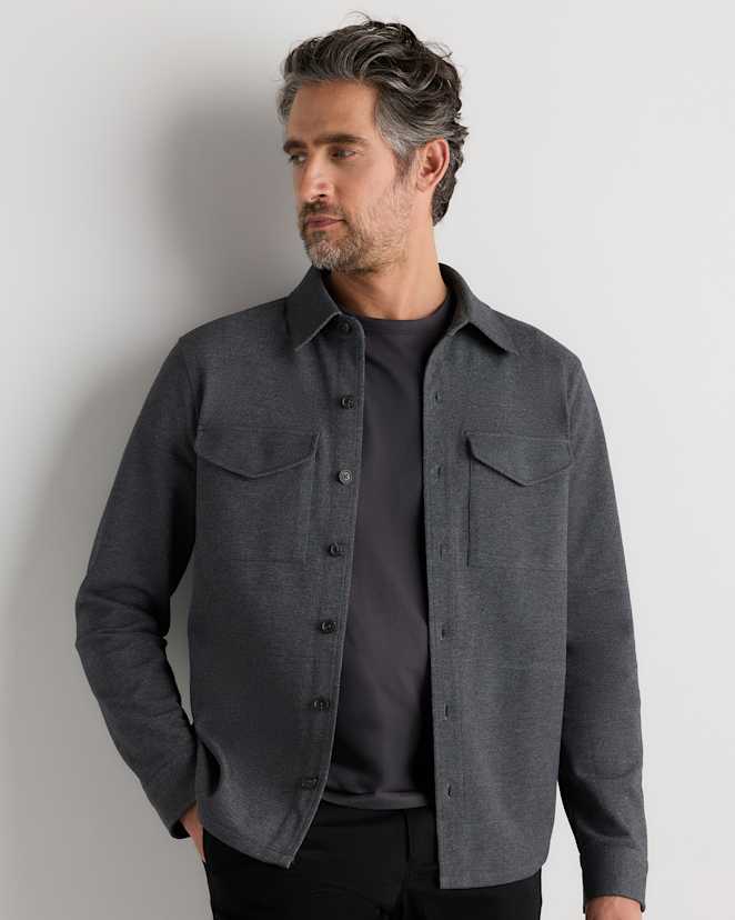 Heather Charcoal Surchemise en piqué de coton