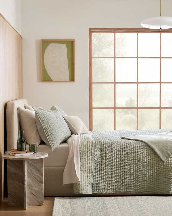 Willowleaf European Linen Cotton Stitch Quilt