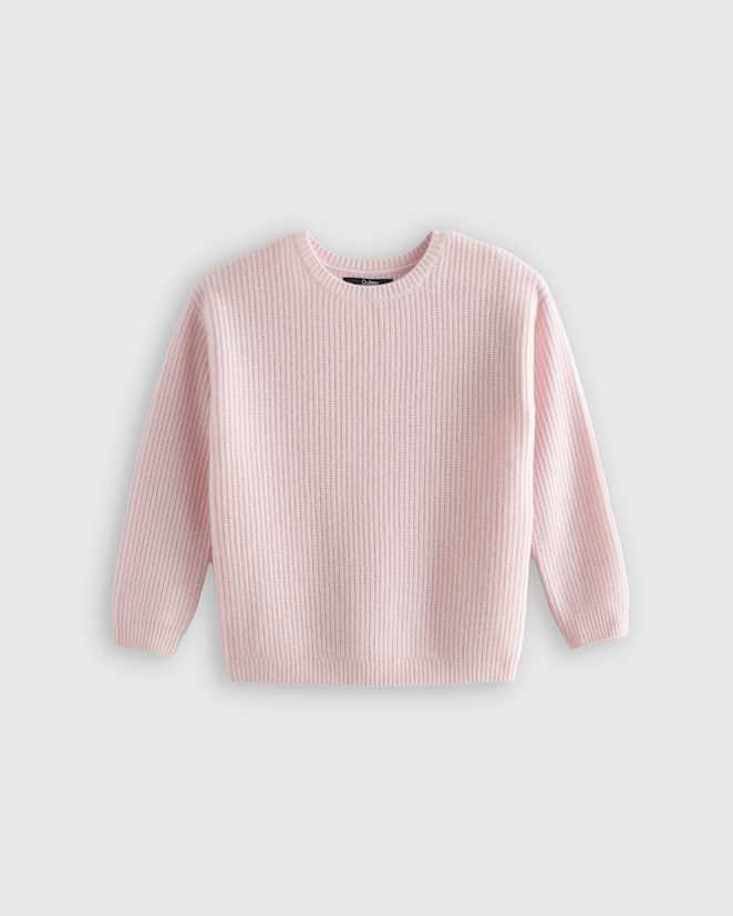 Minimal Pink Washable Cashmere Fisherman Tunic Sweater