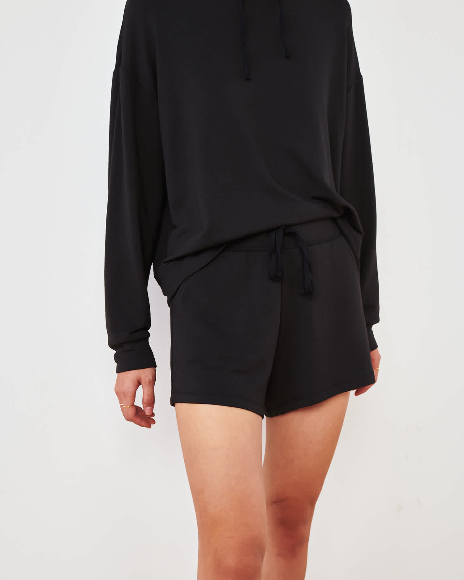 Black SuperSoft Fleece Shorts