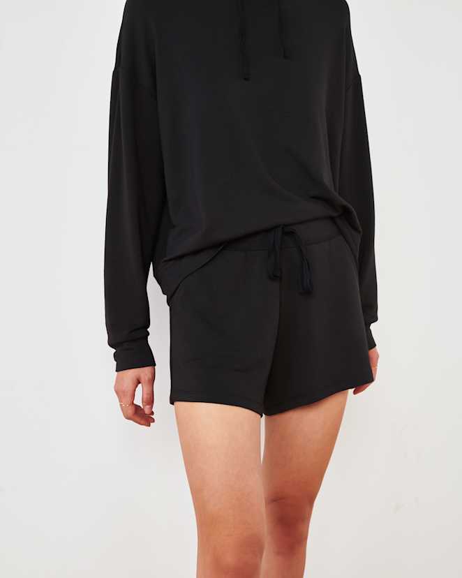Black SuperSoft Fleece Shorts