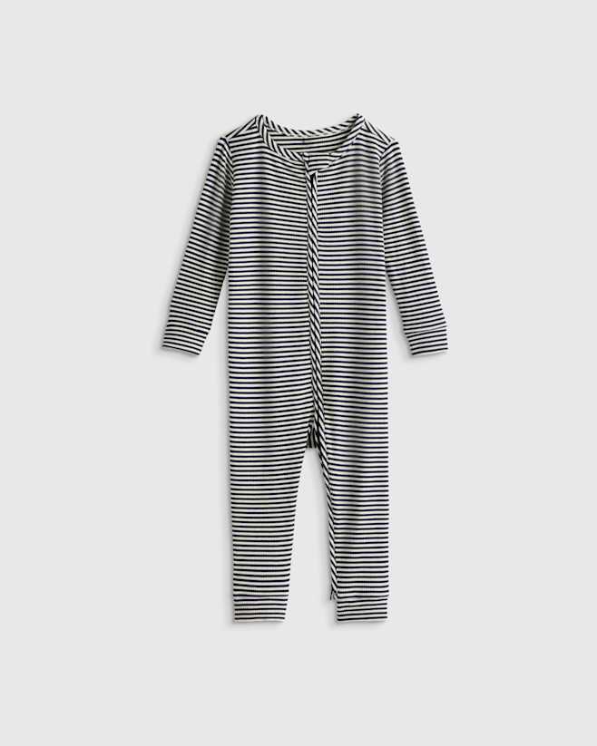 Navy Stripe Combinaison une-pièce côtelée et douce