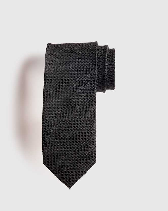 Black 100% Silk Grenadine Tie
