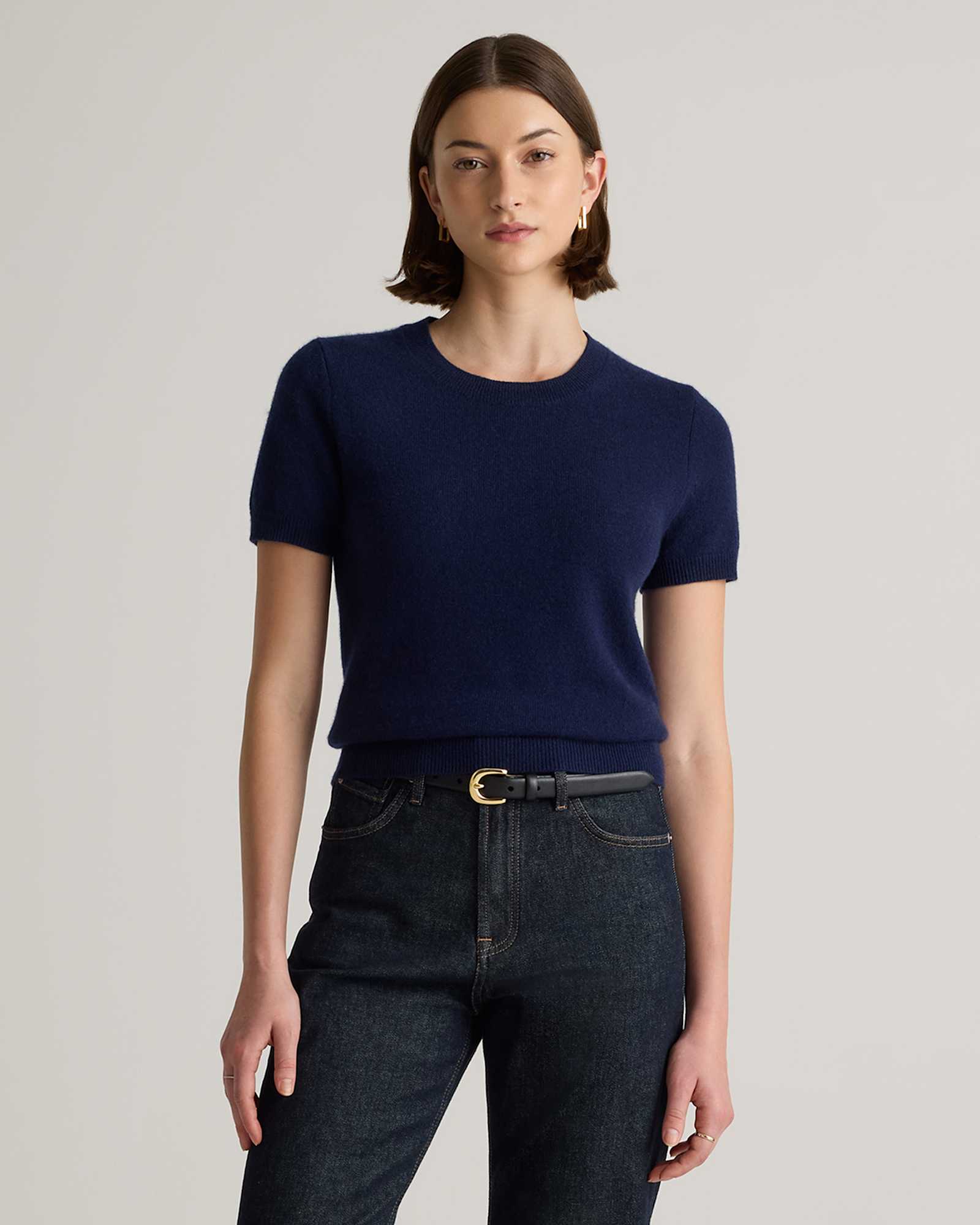 true-navy Mongolian Cashmere Tee