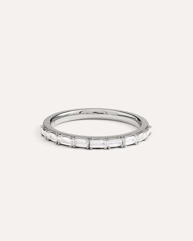 White Gold 14K Gold Lab Grown Diamond Baguette Band