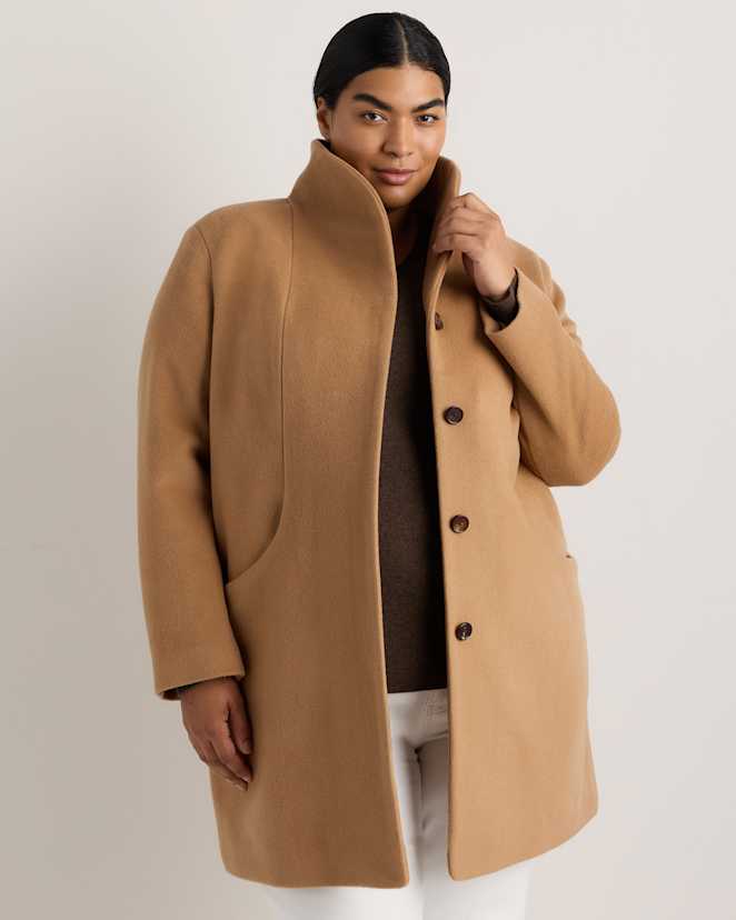 Caramel Wool Cashmere Cocoon Coat