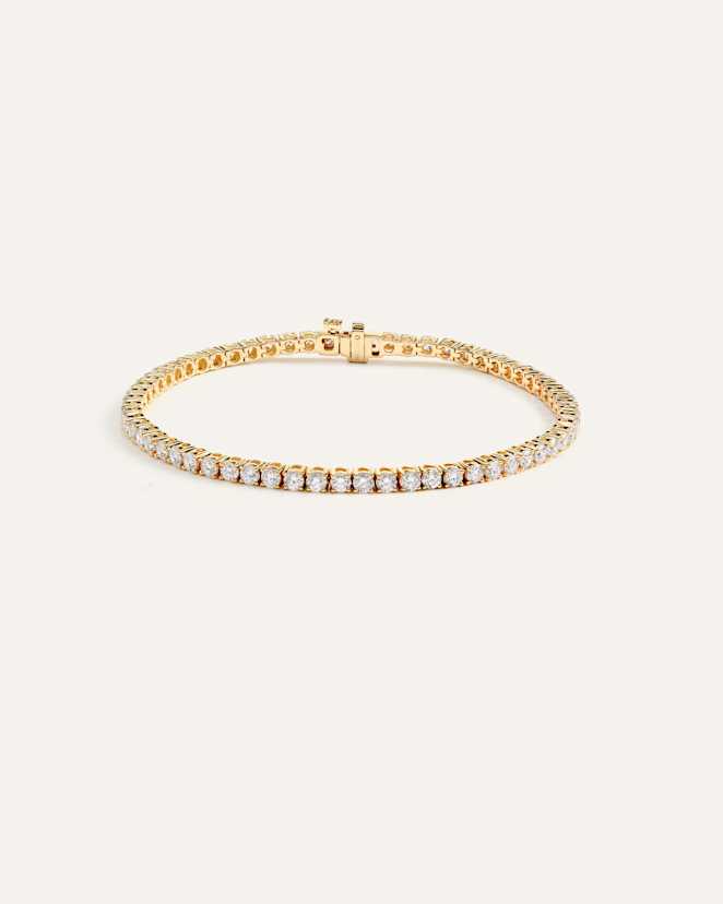 Yellow Gold 14K Gold Lab Grown Diamond Tennis Bracelet - 4ctw