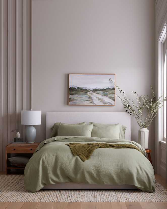 Willowleaf Ensemble de housse de couette en lin européen