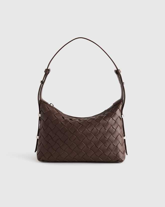 Dark Brown Italian Leather Handwoven Mini Bag