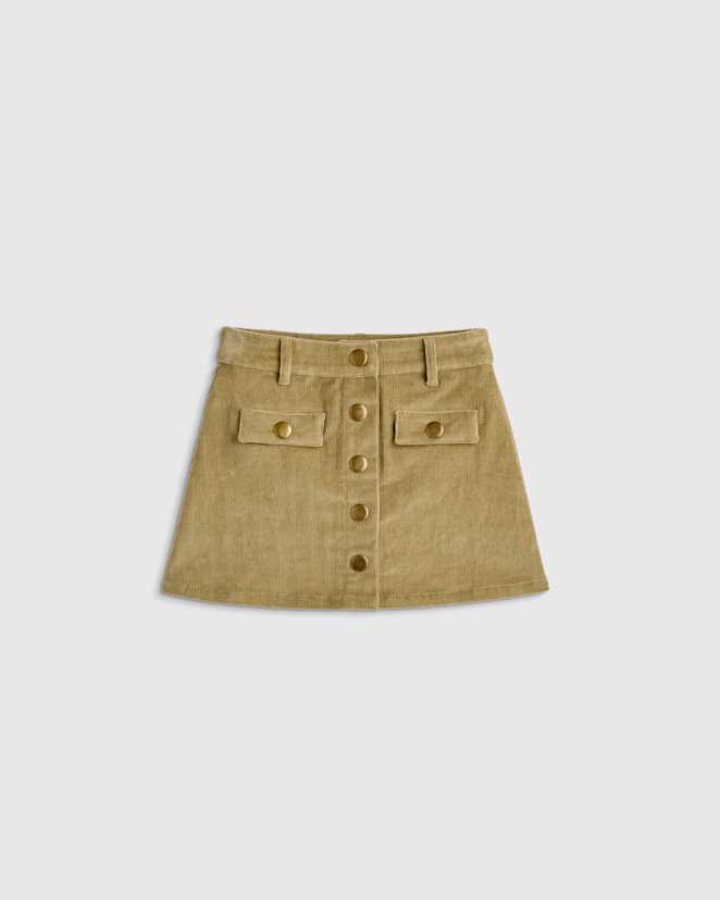 Dried Herb Organic Cotton Stretch Corduroy Skirt