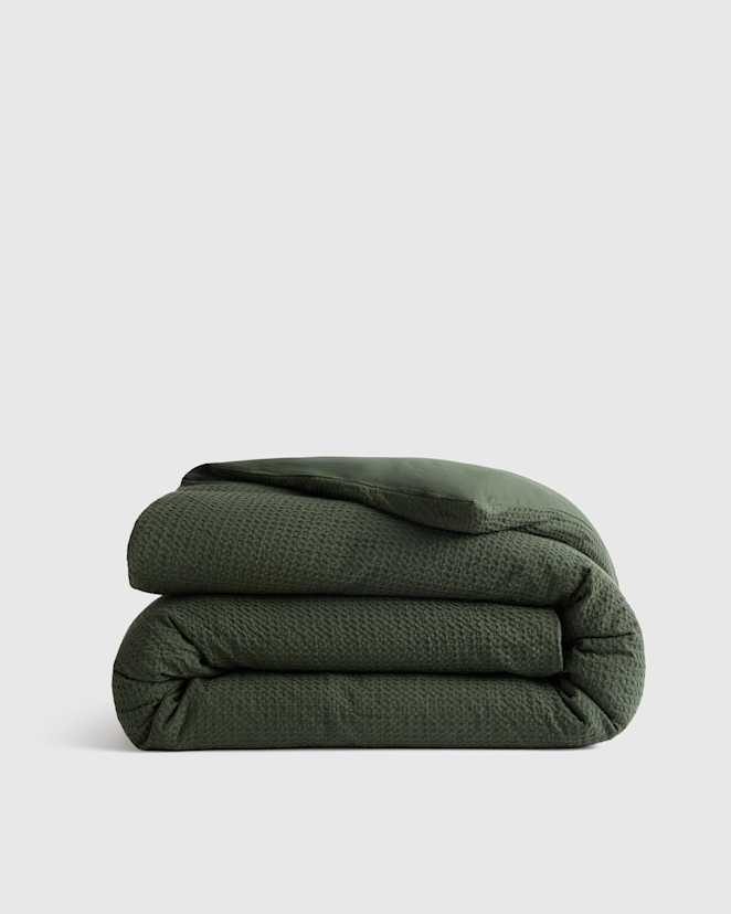 Pine Organic Luxe Honeycomb Duvet Cover