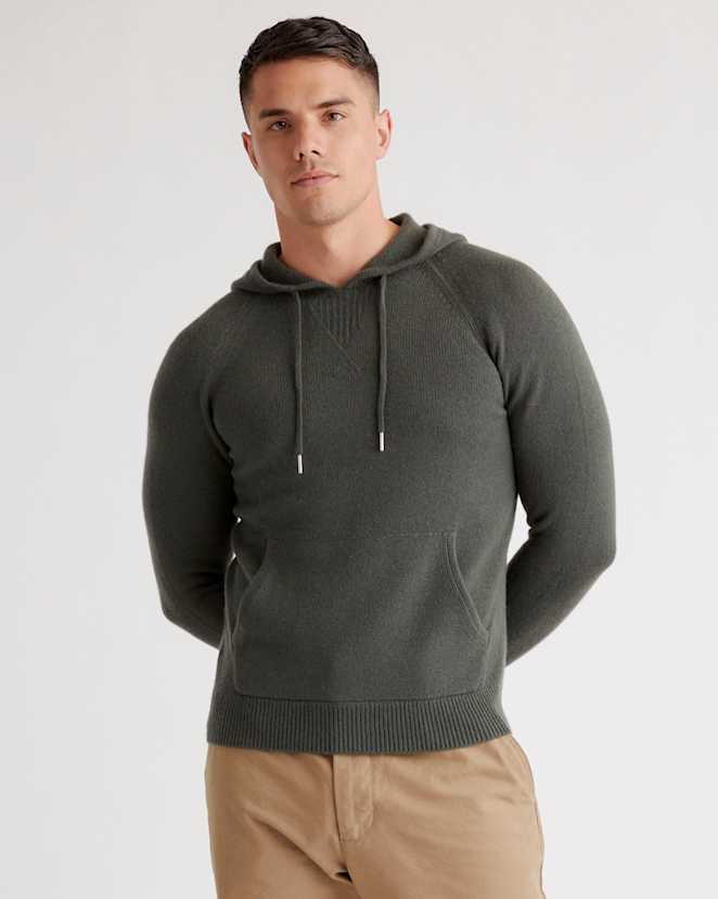 Moss Mongolian Cashmere Pullover Hoodie