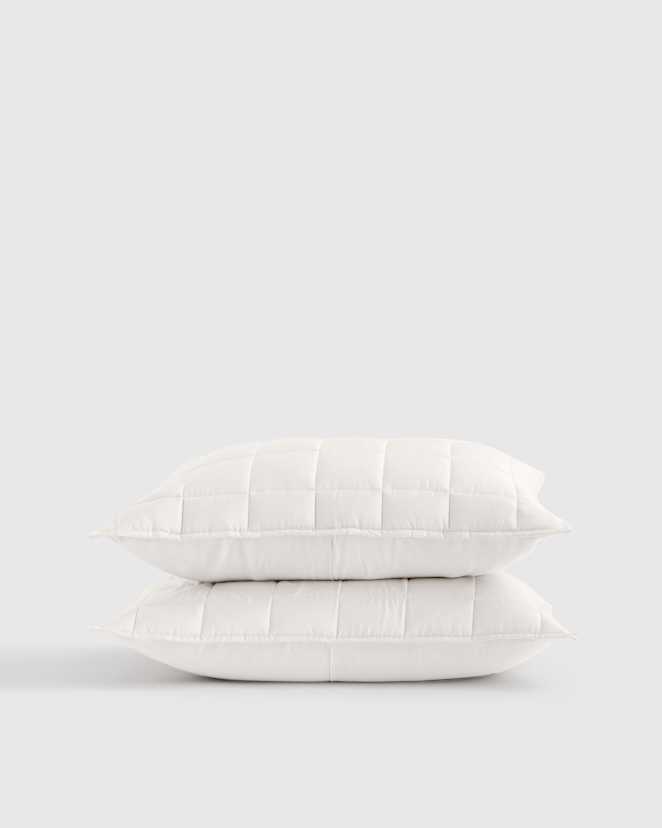 White Bamboo Box Quilted Sham Set