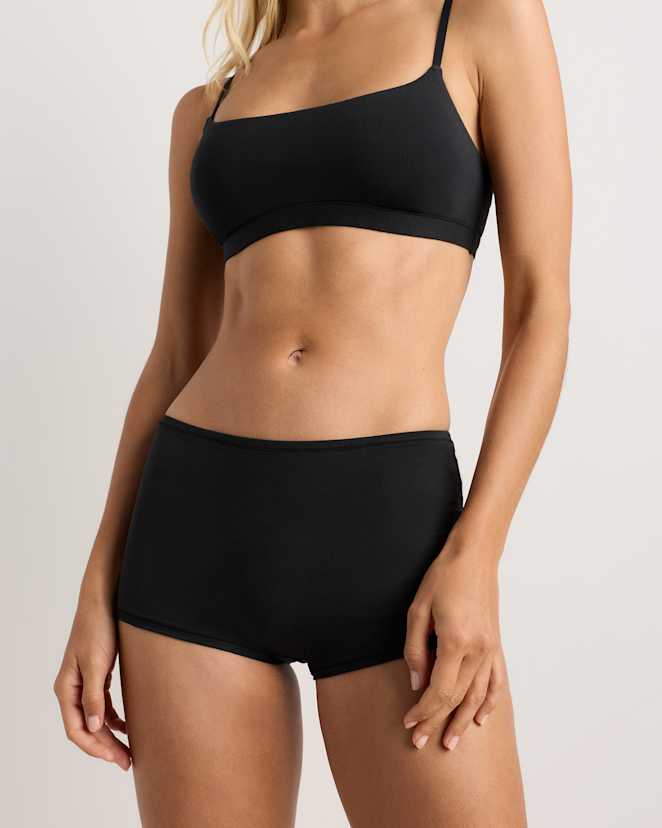 Black/Sand/Ruby Organic Cotton Boyshort (6-pack)