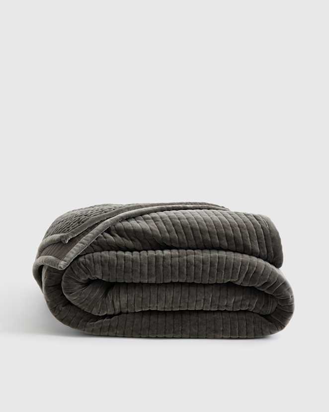 Greystone Cotton Velvet Vertical Channel Quilt