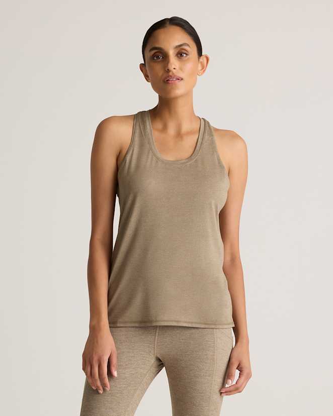 Heather Oatmeal Flowknit Breeze Racerback Tank