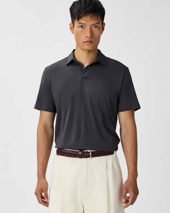 Dark Coal 100% Pima Cotton Luxe Touch Polo