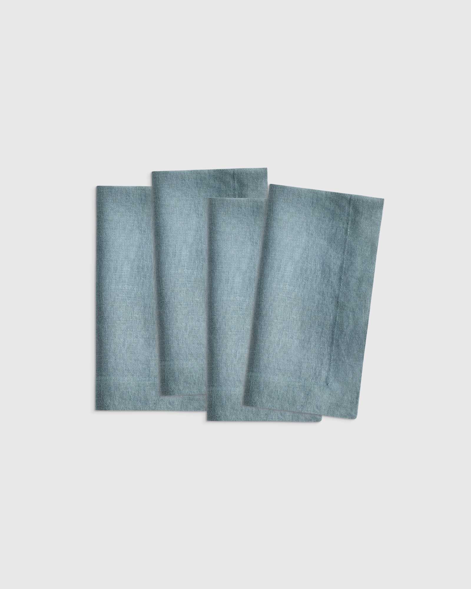 Ocean European Linen Wide-Hem Napkins, Set of 4