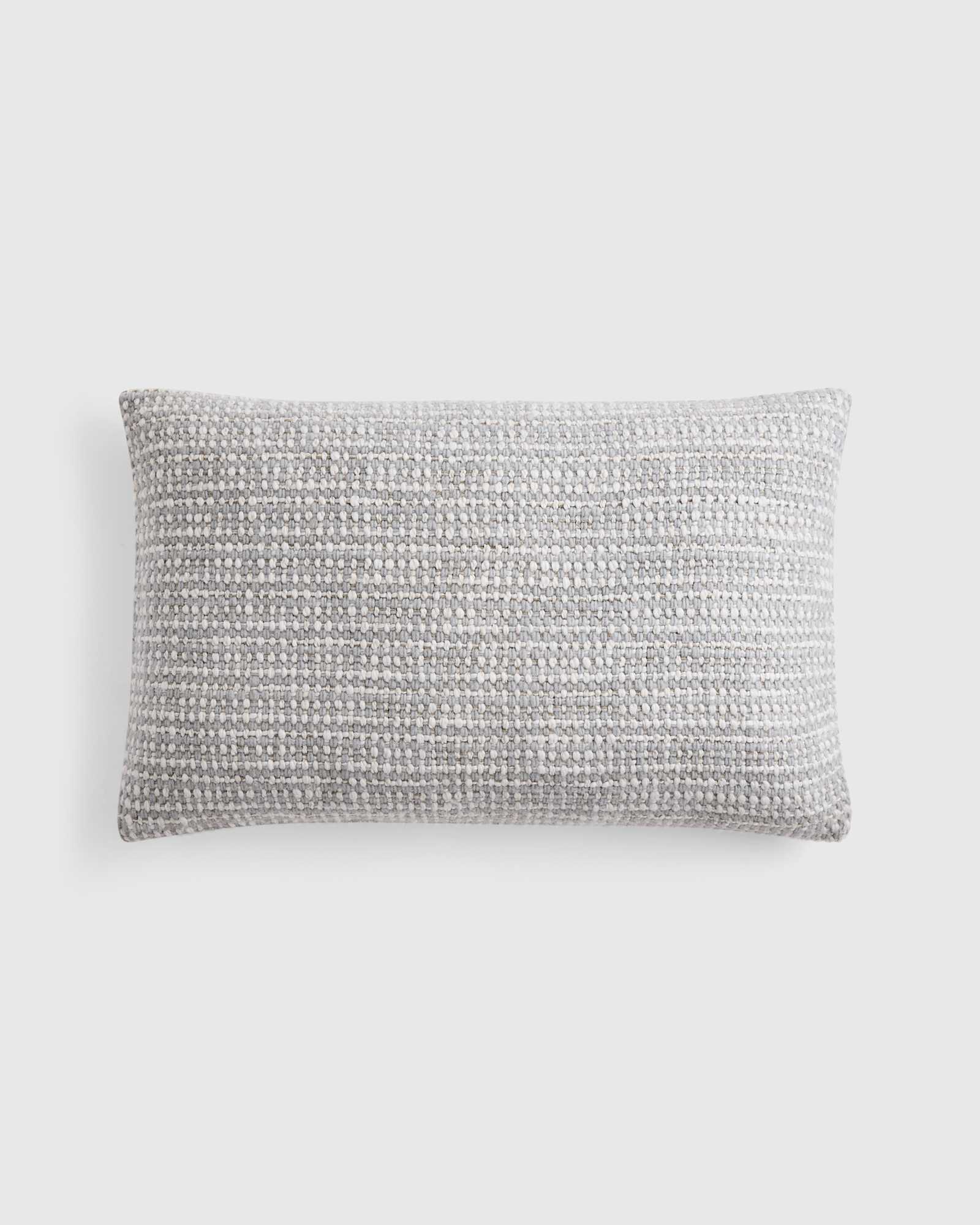 U TEXT 37 GRY 12X20 7749 EDITED grey Wool Linen Textured Pillow Cover