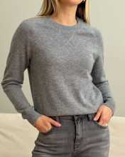 Mongolian Shrunken Cashmere Sweatshirt Heather-Grey MONETTE-MOIO 4x5 Thumbnail